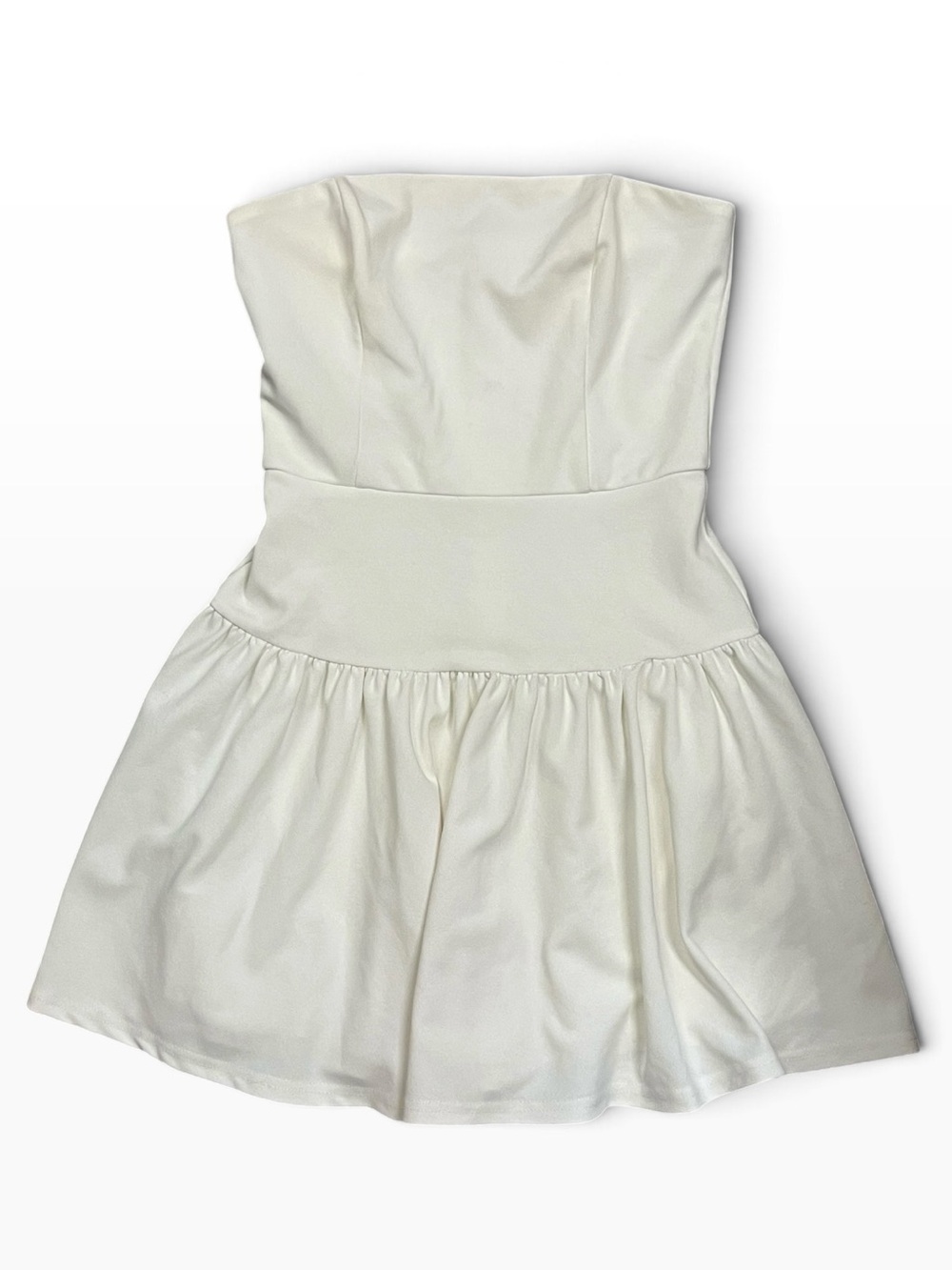 She & Sky | White Strapless Mini Dress S